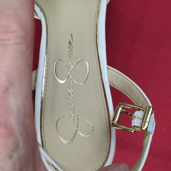Jessica Simpson Javawn White Strappy Platform Wedge Sandals 8.5 M - Picture 7 of 16